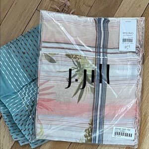 J. Jill Pastel Pink and Teal Striped Floral Scarf and an extra